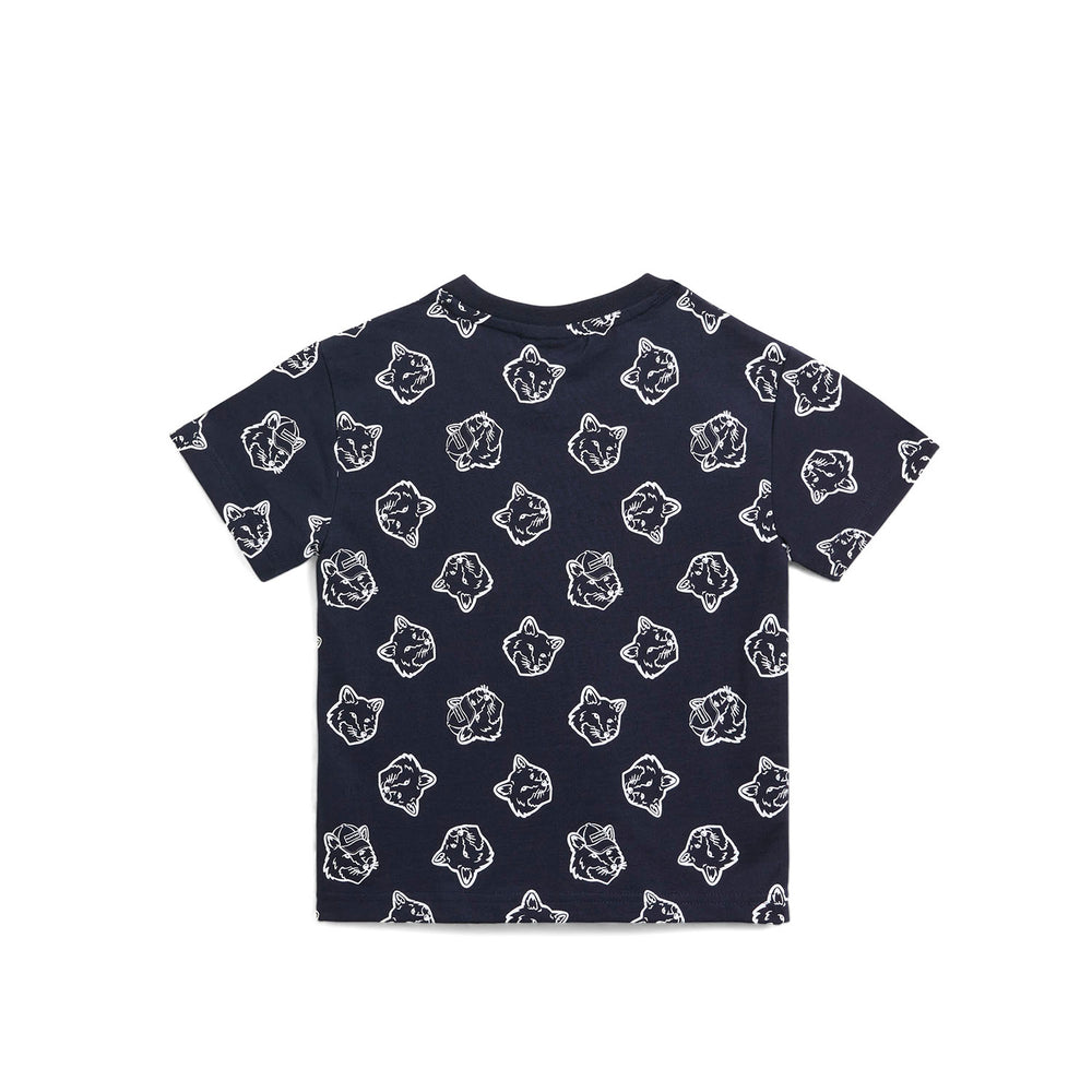 MK X HUNTER Kids Fox Head T-Shirt Night Sky/White