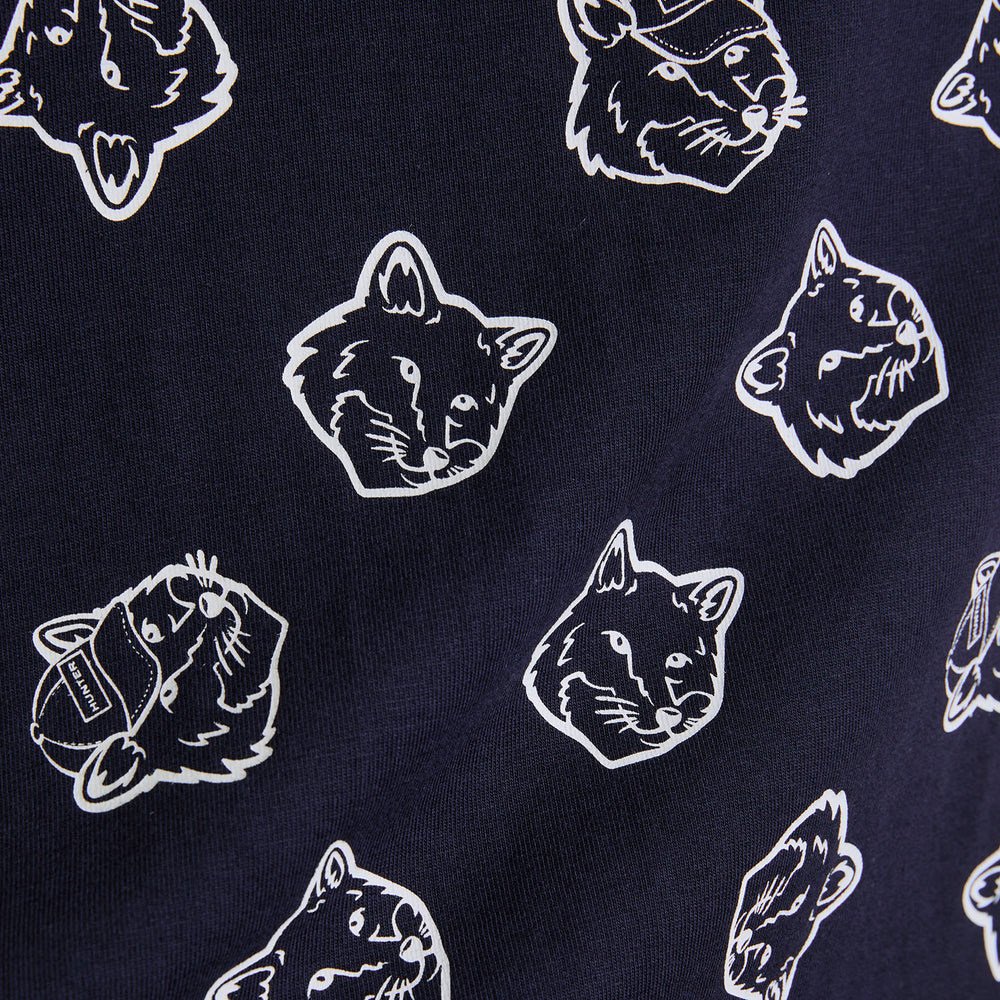 MK X HUNTER Kids Fox Head T-Shirt Night Sky/White