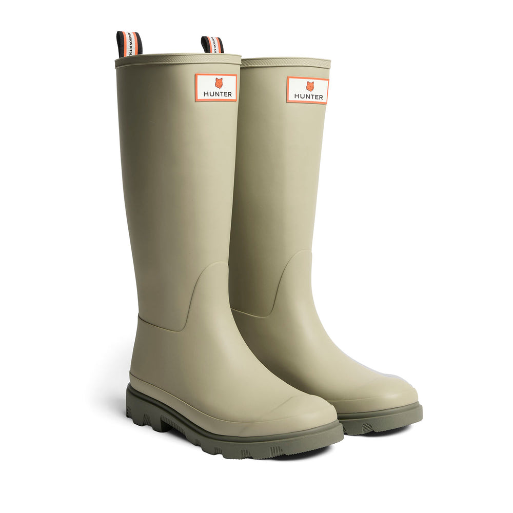 MK x HUNTER Unisex Downpour Tall Wellington Boots Ashtree/Pebble