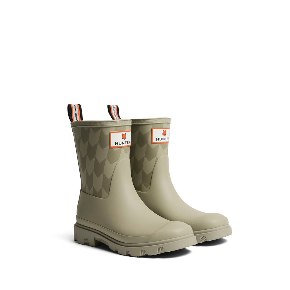MK x HUNTER Chevron Downpour Short Boots Ashtree/Silver Sage