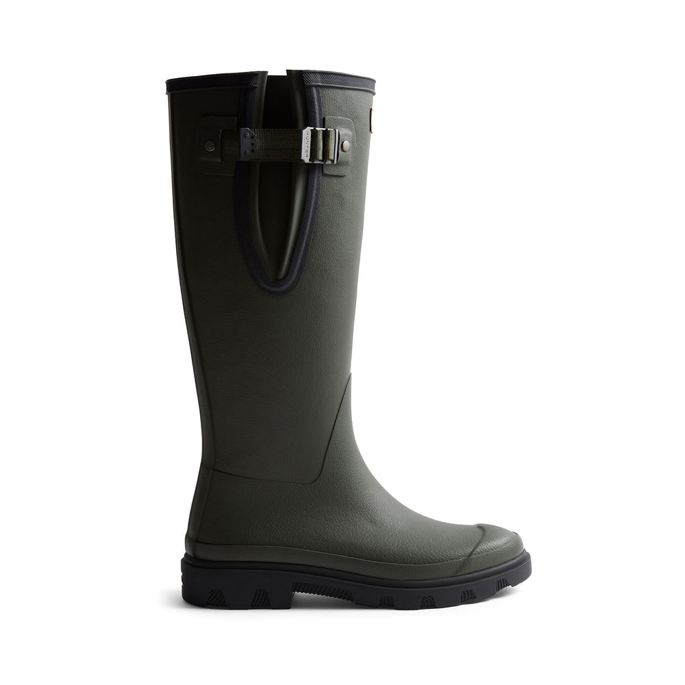 Women's Downpour Adjustable Tall Wellington Boots Dark Olive/Black