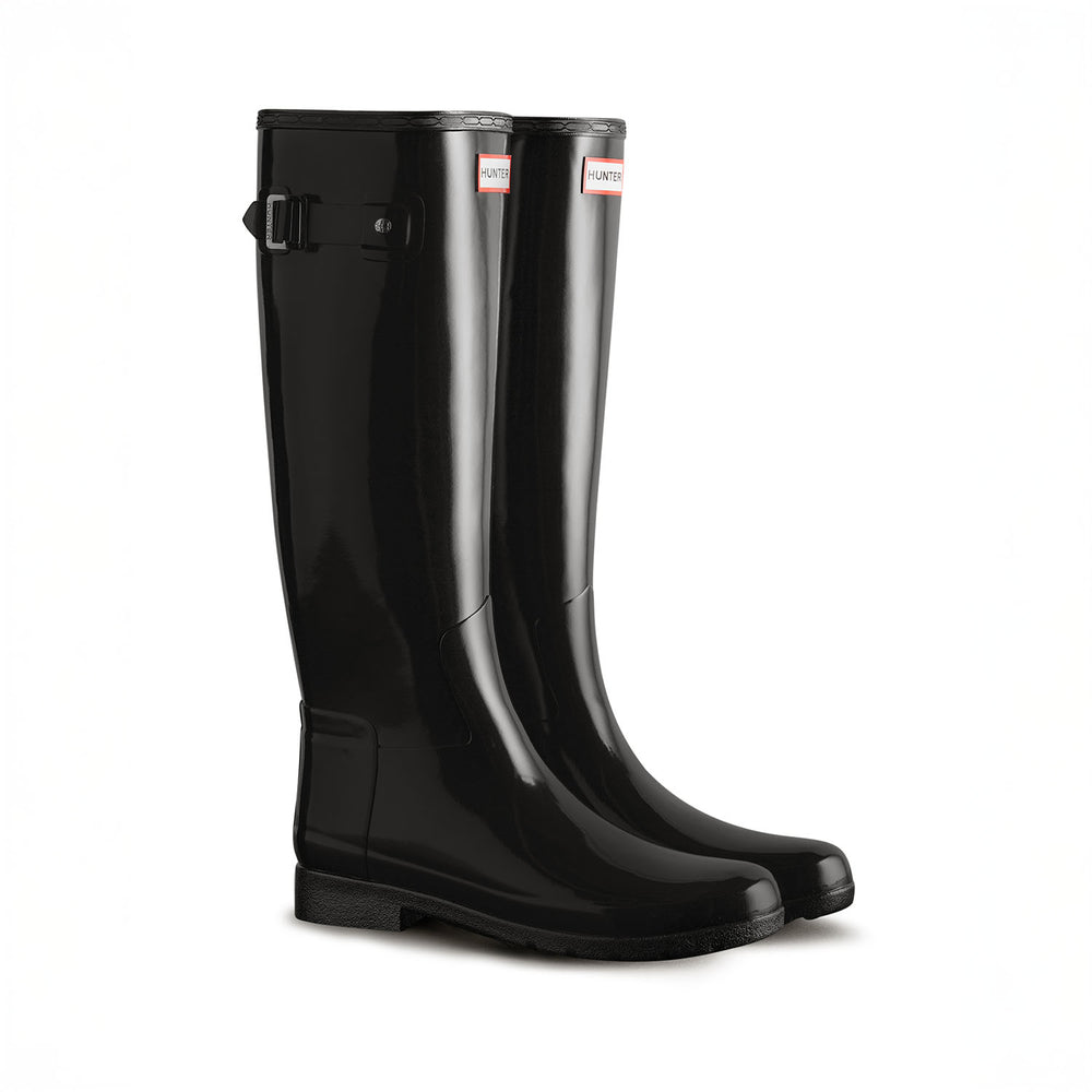 Women's Refined Tall Gloss Boots Black