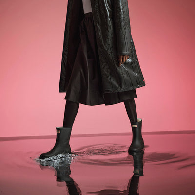 Unisex Downpour Insulated Short Wellington Boots Black