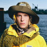 GANNI X HUNTER Waterproof Bucket Hat GANNI Green