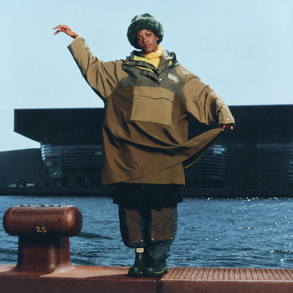 Unisex GANNI X Hunter Waterproof Poncho GANNI Green