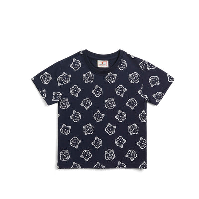 MK X HUNTER Kids Fox Head T-Shirt Night Sky/White