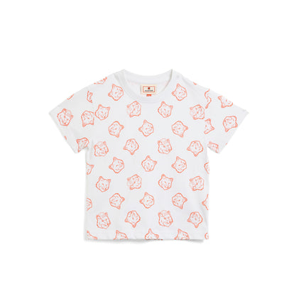 MK X HUNTER Kids Fox Head T-Shirt White/Burnt Orange