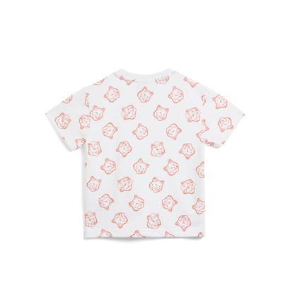 MK X HUNTER Kids Fox Head T-Shirt White/Burnt Orange