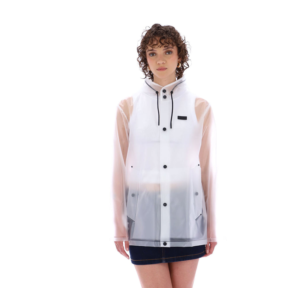 Unisex Izzy Clear Matte PU Hooded Jacket