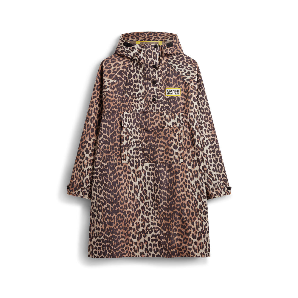 Unisex GANNI X Hunter Waterproof Poncho GANNI Leopard