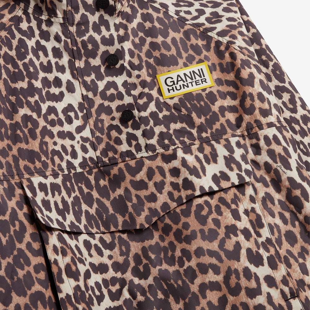 Unisex GANNI X Hunter Waterproof Poncho GANNI Leopard