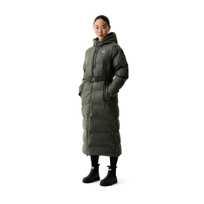 Women’s Hutchison PU Sonic Welded Long Puffer Jacket Kambaba Green