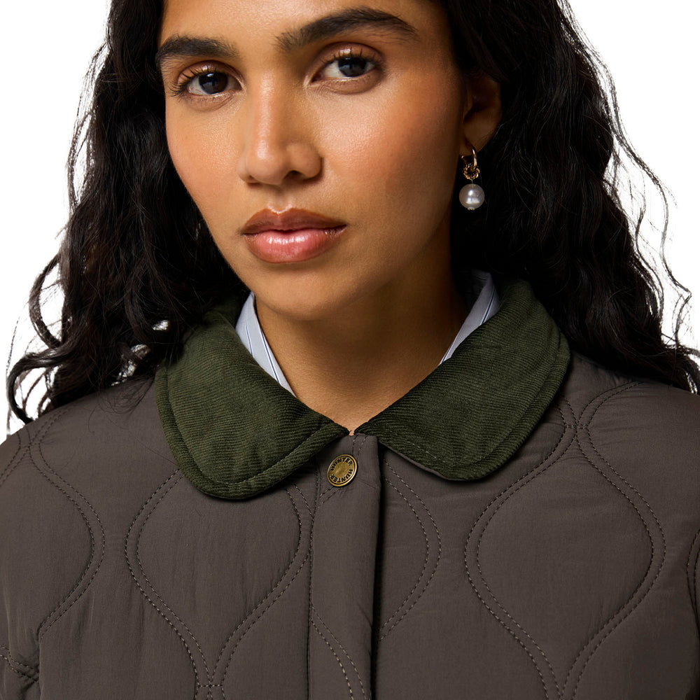 Witton Quilted Shacket Chocolate Brown