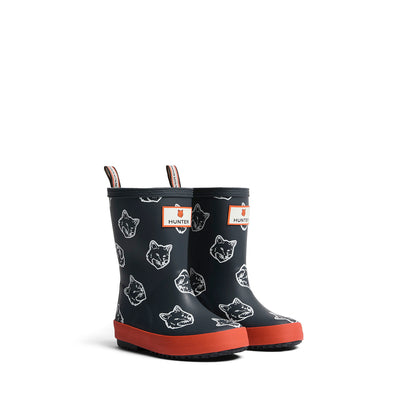MK X HUNTER Fox Head Kids First Contrast Boots Night Sky/Burnt Orange