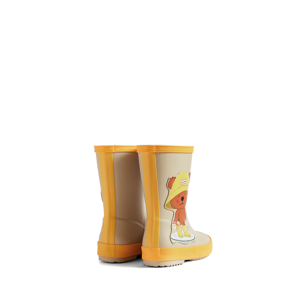 Original Kids First Bear Print Wellington Boots Gravel/Hunter Yellow
