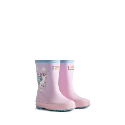Original Kids First Unicorn Print Wellington Boots Blue Frost/Parfait Pink