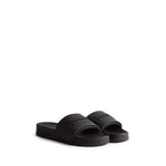 Unisex Core Embossed Silicon Logo Slider Black