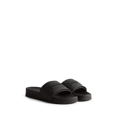 Unisex Core Embossed Silicon Logo Slider Black