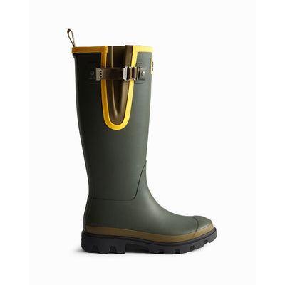 Unisex GANNI X Hunter Tall Adjustable Downpour Wellington Boots Dark Olive/Black