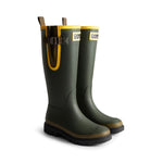 Unisex GANNI X Hunter Tall Adjustable Downpour Wellington Boots Dark Olive/Black