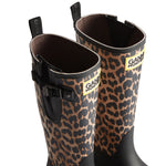 Unisex GANNI X Hunter Tall Adjustable Downpour Wellington Boots Leopard/Black