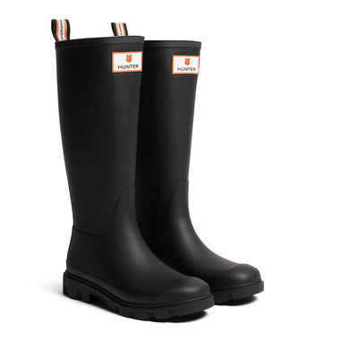 MK x HUNTER Unisex Downpour Tall Wellington Boots Black