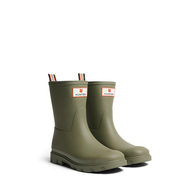 MK x HUNTER Unisex Downpour Short Wellington Boots Laurel Green