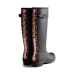 Women's Original Leopard Print Backstrap Tall Wellington Boots Black