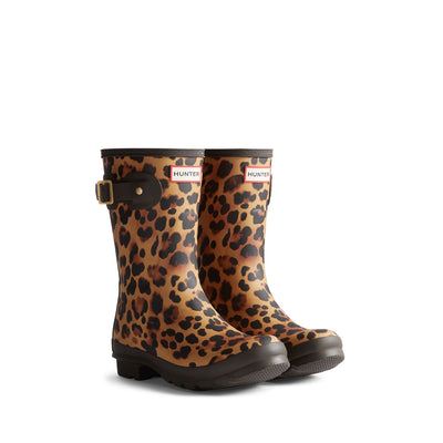 Women's Original Short Wellington Boots Leopard Print/Chocolate Brown