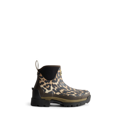 Women's GANNI X HUNTER Balmoral Ankle Boots Leopard/Black