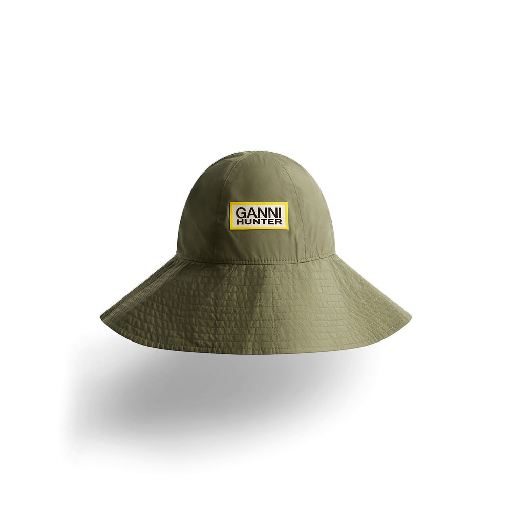 GANNI X HUNTER Waterproof Bucket Hat GANNI Green