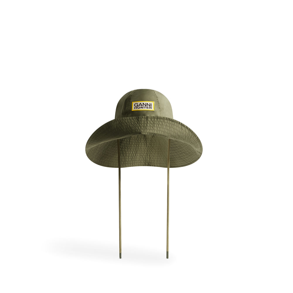 GANNI X HUNTER Waterproof Bucket Hat GANNI Green