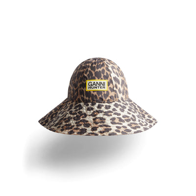 GANNI X HUNTER Waterproof Bucket Hat GANNI Leopard