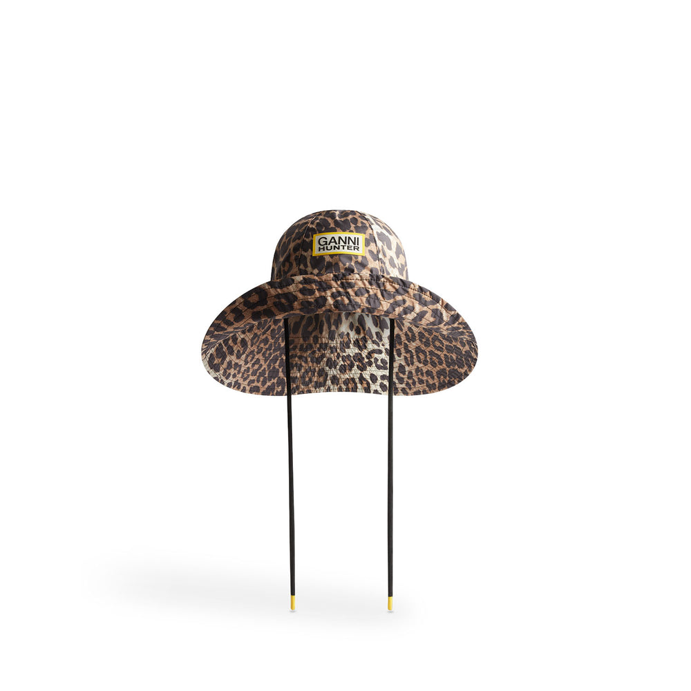GANNI X HUNTER Waterproof Bucket Hat GANNI Leopard