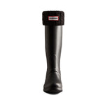 Recycled 6 Stitch Cable Cuff Tall Boot Socks Hunter Black