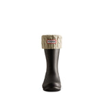 Recycled 6 Stitch Cable Cuff Short Boot Socks Hunter Black