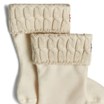 Recycled 6 Stitch Cable Cuff Short Boot Socks Hunter Black