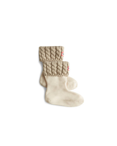 Kids 6 Stitch Cable Laarssokken Greige